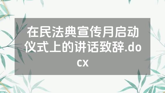 在民法典宣传月启动仪式上的讲话致辞.docx