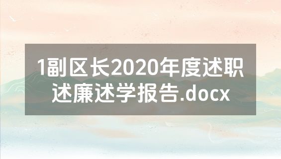1副区长2020年度述职述廉述学报告.docx
