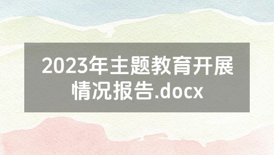 2023年主题教育开展情况报告.docx