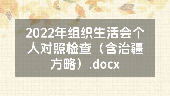 2022年组织生活会个人对照检查（含治疆方略）.docx