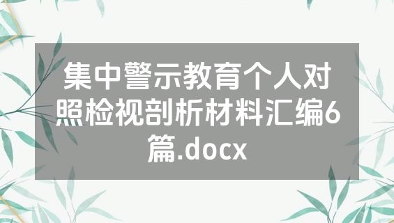 集中警示教育个人对照检视剖析材料汇编6篇.docx