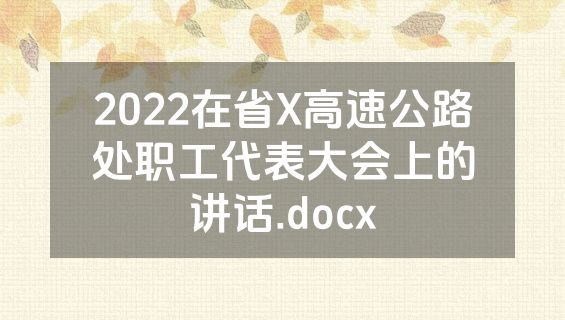 2022在省X高速公路处职工代表大会上的讲话.docx