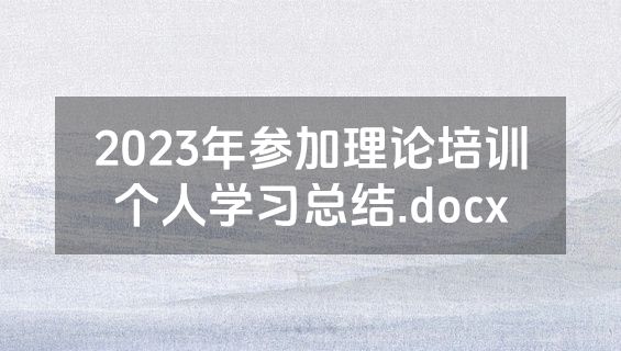 2023年参加理论培训个人学习总结.docx