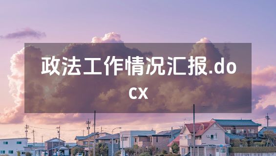 政法工作情况汇报.docx