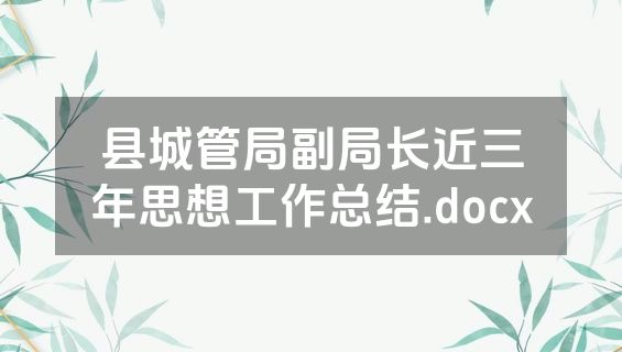 县城管局副局长近三年思想工作总结.docx