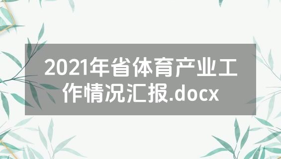 2021年省体育产业工作情况汇报.docx