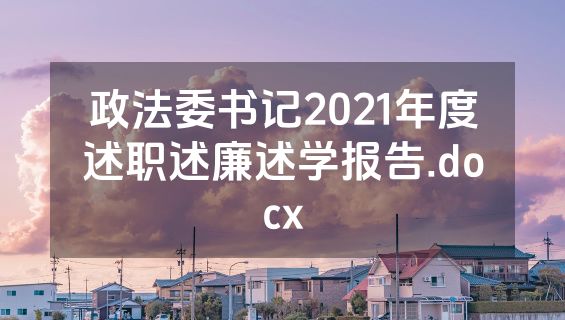 政法委书记2021年度述职述廉述学报告.docx