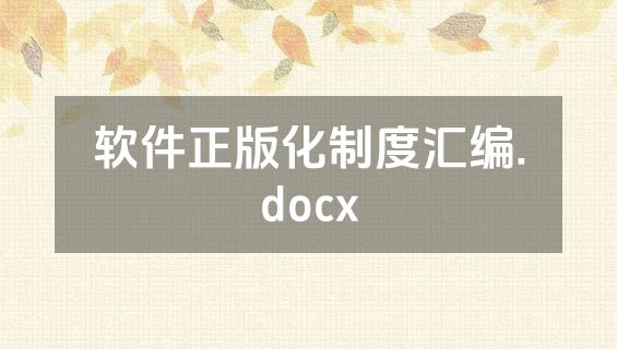软件正版化制度汇编.docx