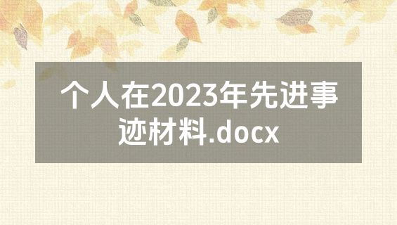 个人在2023年先进事迹材料.docx