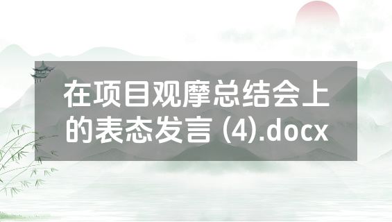 在项目观摩总结会上的表态发言 (4).docx