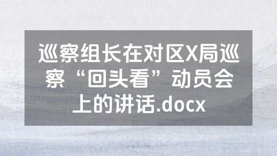 巡察组长在对区X局巡察“回头看”动员会上的讲话.docx