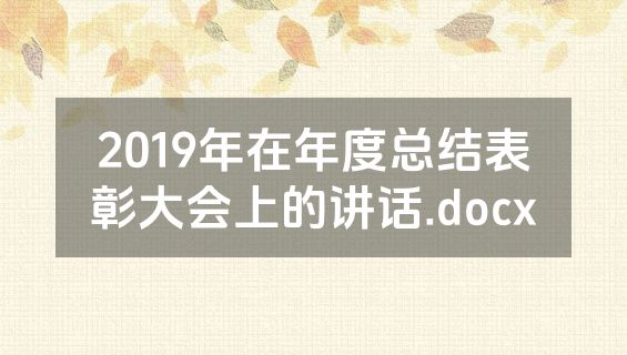 2019年在年度总结表彰大会上的讲话.docx