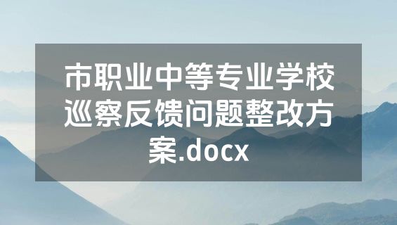 市职业中等专业学校巡察反馈问题整改方案.docx
