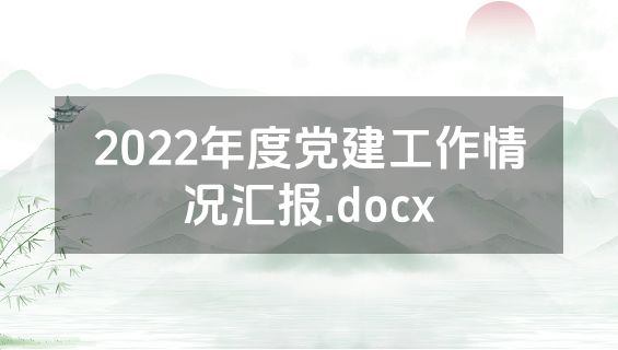 2022年度党建工作情况汇报.docx