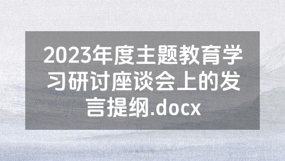 2023年度主题教育学习研讨座谈会上的发言提纲.docx