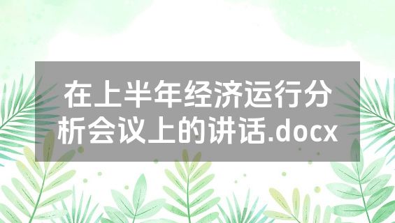 在上半年经济运行分析会议上的讲话.docx