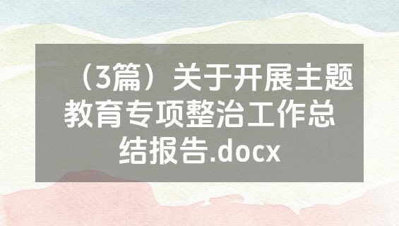 （3篇）关于开展主题教育专项整治工作总结报告.docx