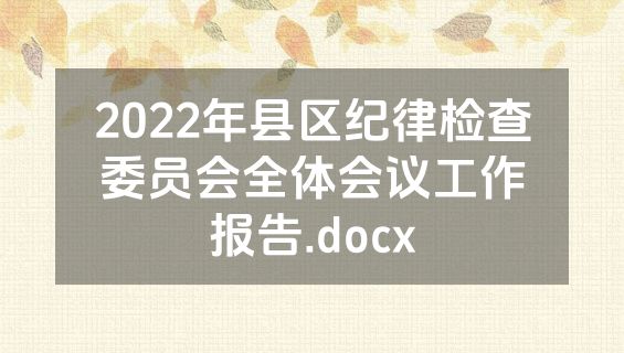2022年县区纪律检查委员会全体会议工作报告.docx