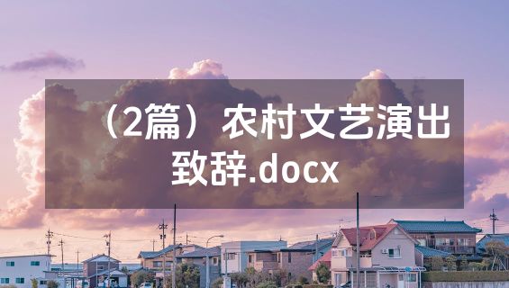 （2篇）农村文艺演出致辞.docx