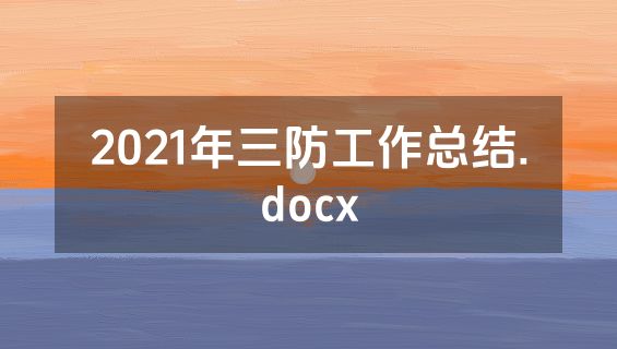 2021年三防工作总结.docx