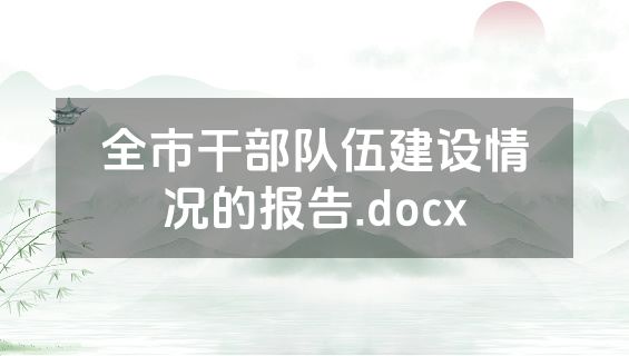 全市干部队伍建设情况的报告.docx
