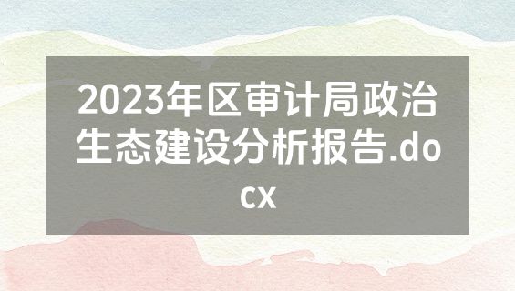 2023年区审计局政治生态建设分析报告.docx