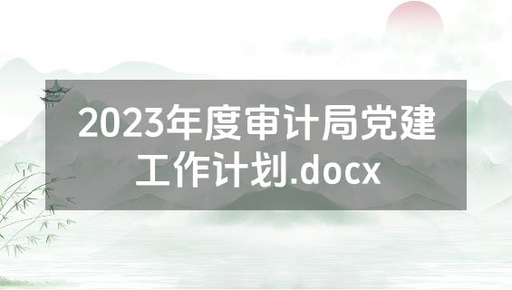 2023年度审计局党建工作计划.docx