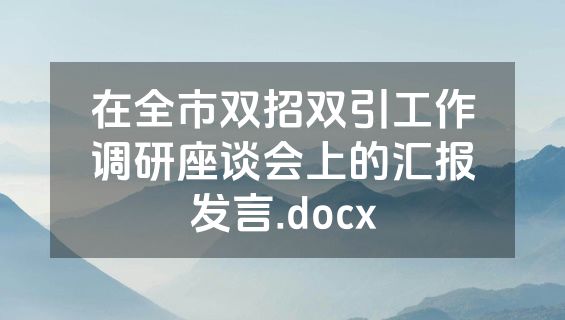 在全市双招双引工作调研座谈会上的汇报发言.docx