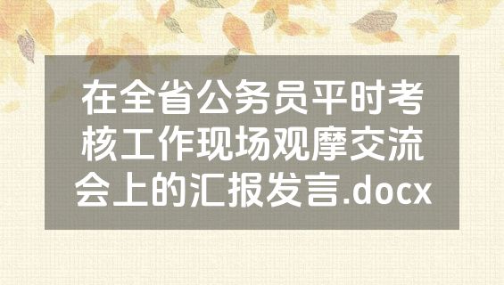 在全省公务员平时考核工作现场观摩交流会上的汇报发言.docx