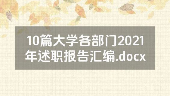 10篇大学各部门2021年述职报告汇编.docx