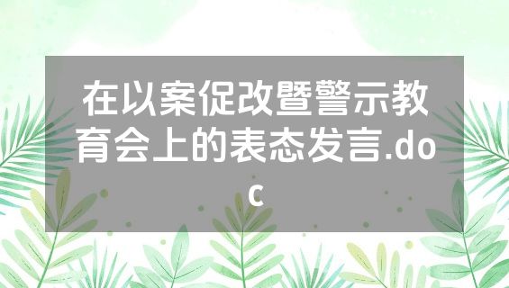 在以案促改暨警示教育会上的表态发言.doc