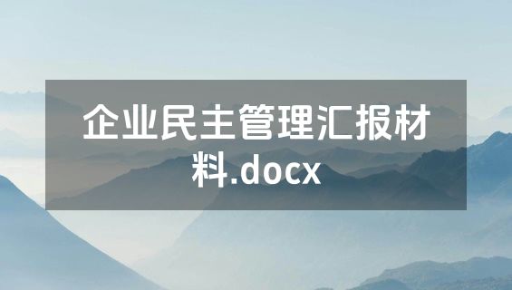 企业民主管理汇报材料.docx
