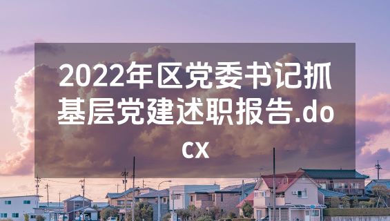 2022年区党委书记抓基层党建述职报告.docx