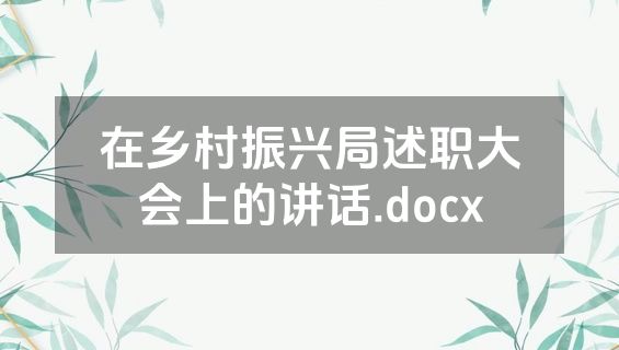 在乡村振兴局述职大会上的讲话.docx