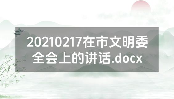 20210217在市文明委全会上的讲话.docx