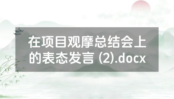 在项目观摩总结会上的表态发言 (2).docx