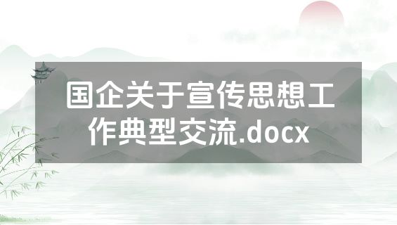 国企关于宣传思想工作典型交流.docx
