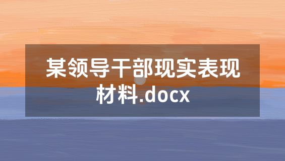 某领导干部现实表现材料.docx