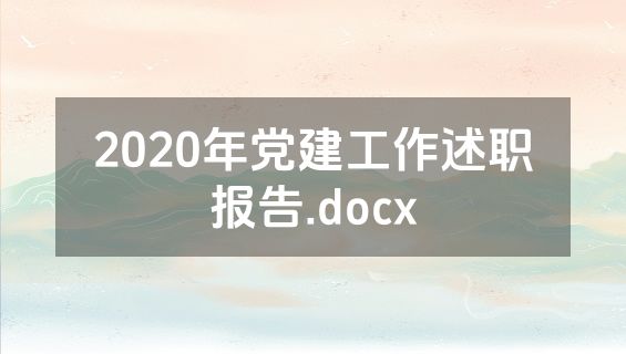 2020年党建工作述职报告.docx
