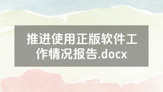 推进使用正版软件工作情况报告.docx