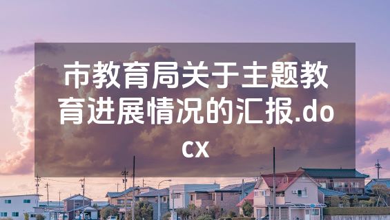 市教育局关于主题教育进展情况的汇报.docx