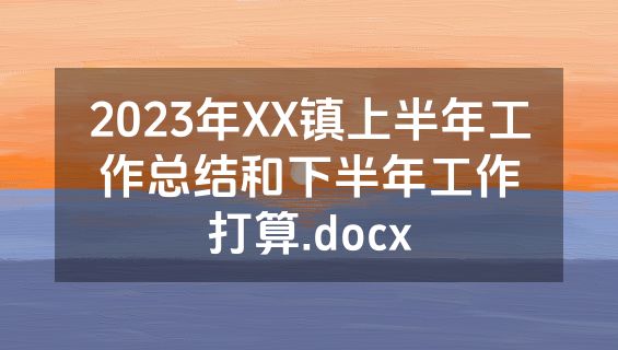 2023年XX镇上半年工作总结和下半年工作打算.docx