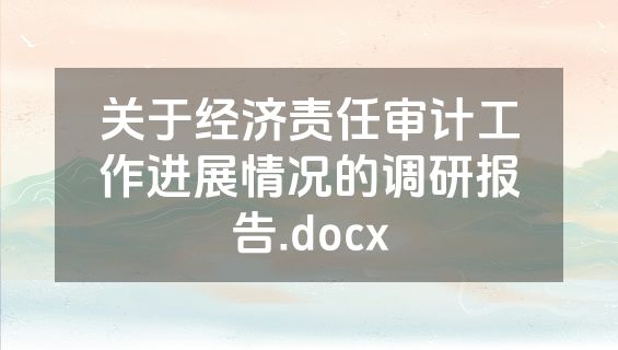关于经济责任审计工作进展情况的调研报告.docx