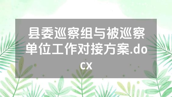 县委巡察组与被巡察单位工作对接方案.docx