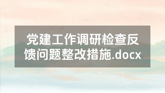 党建工作调研检查反馈问题整改措施.docx