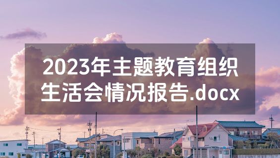 2023年主题教育组织生活会情况报告.docx