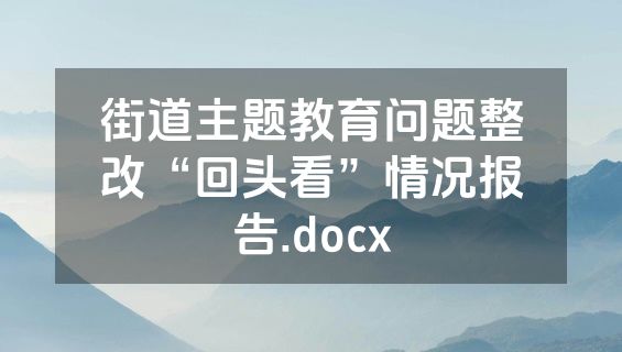 街道主题教育问题整改“回头看”情况报告.docx