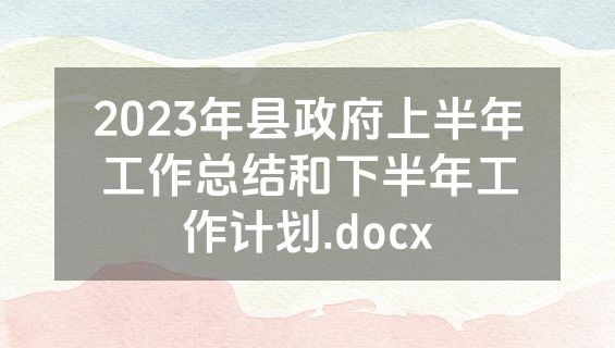 2023年县政府上半年工作总结和下半年工作计划.docx