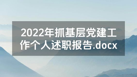 2022年抓基层党建工作个人述职报告.docx