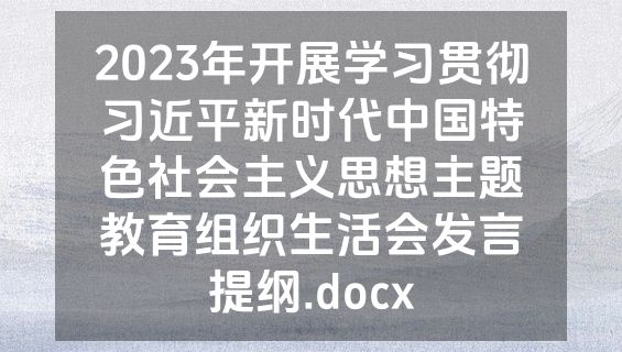 2023年开展学习贯彻习近平新时代中国特色社会主义思想主题教育组织生活会发言提纲.docx